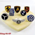 Cartoon Vehicle Logo Attached PVC Finger Rings For Children Boys 8pcs/set