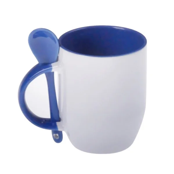 11 oz inner colorful outside white ceramic coffee mug with spoon in handle, 10 colors
11 oz inner colorful outside white ceramic coffee mug with spoon in handle, 10 colors
