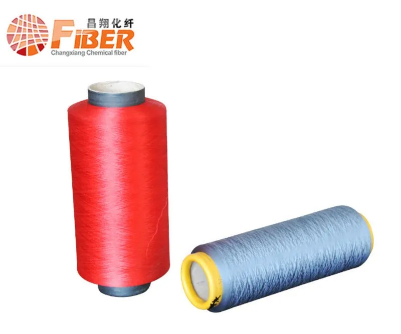 China Polyester Dope Dyed Yarn Dty High Intermingle Pet Fiber For