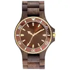 Design Your Own Logo Leather Strap Customized Wooden Japan Quartz Handcrafted bamboo Watch For Men