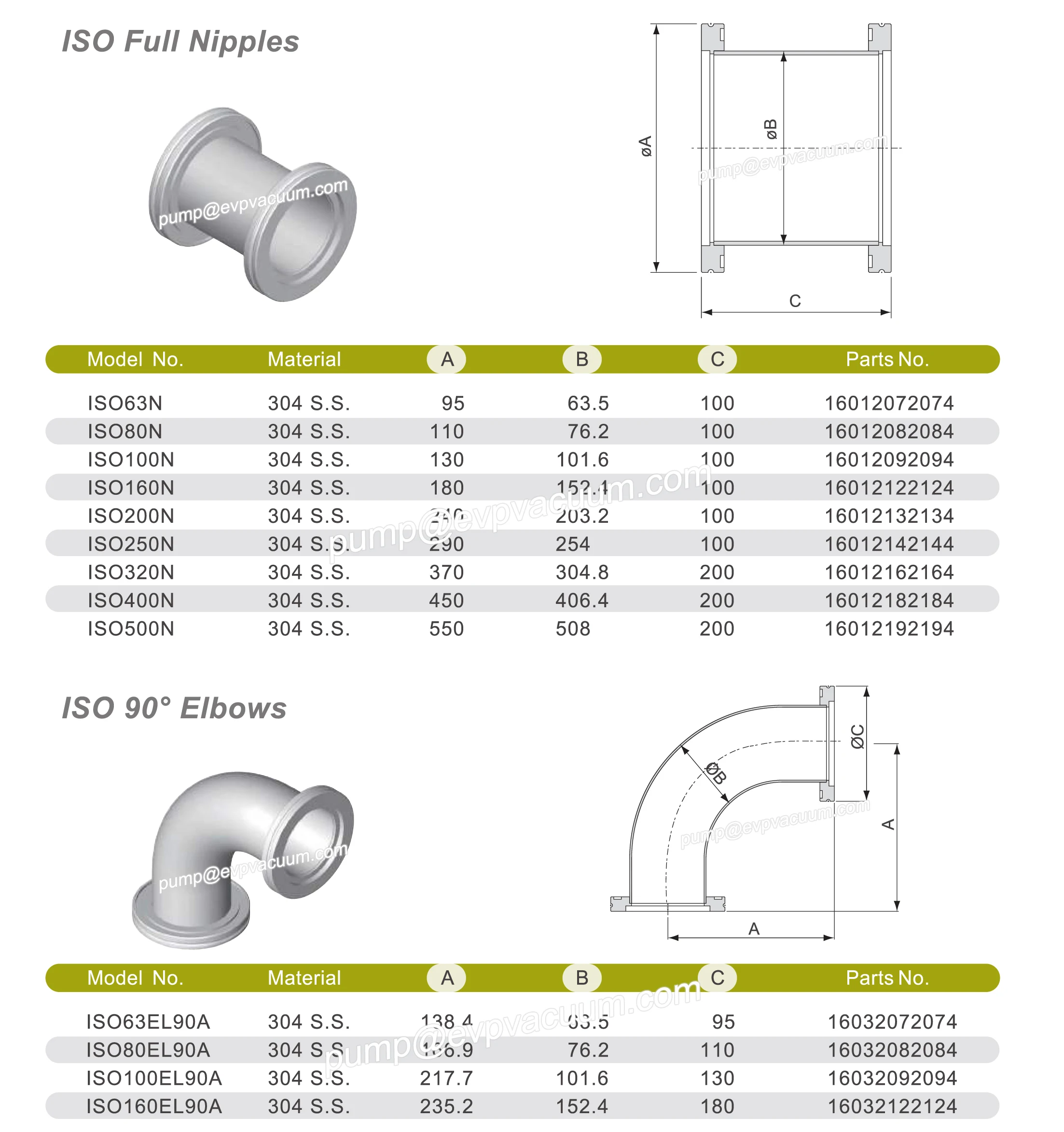 ISO Stainless 304 vacuum fitting Vacuum bellow with flange ISO flexible hoses