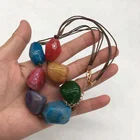 Colorful Large Size Agate Beaded Handmade Jewelry Necklaces