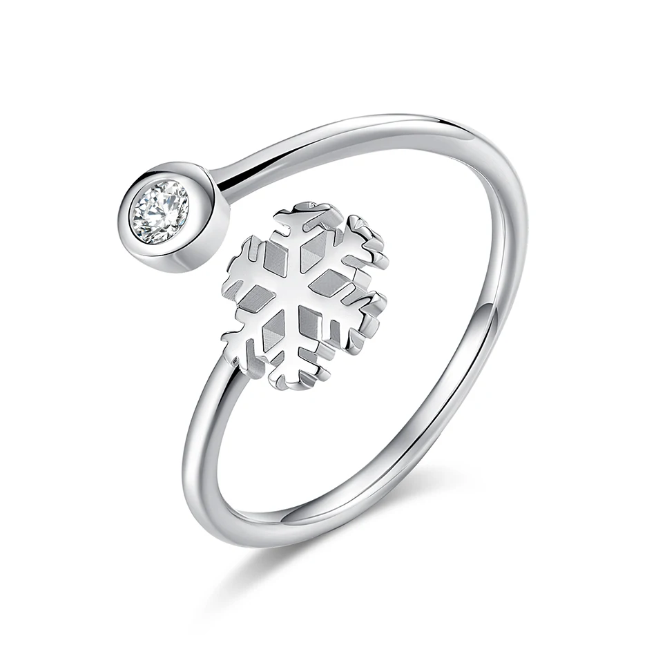 High Quality 925 Sterling Silver Rings Clear CZ And Snowflake Open Finger Rings For Women Wedding Female Authentic Jewelry
High Quality 925 Sterling Silver Rings Clear CZ And Snowflake Open Finger Rings For Women Wedding Female Authentic Jewelry