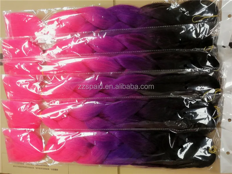 Wholesale african women hair attachment for braids 80 colors 24 inch ombre color jumbo braid synthetic braiding hair extension