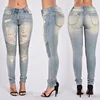 HT-WJW Latest Hot Sale Women's Denim Stretch Jeans Destroy Skinny Ripped Pants New Fashion Girls Sexy Tight Jeans