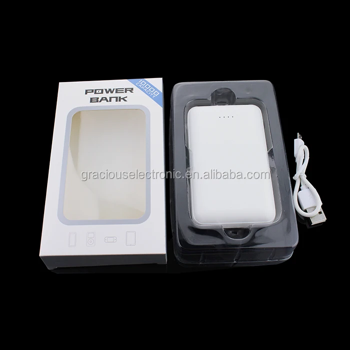 口袋大小 10000 mah 便携式移动电源双 usb 输出