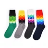 British style fashion gradient plaid men's socks, stitching stockings socks