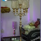 New wedding centre piece gold metal/crystal candle stand ZT-312