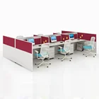 Modern panel aluminum low partition 6 person office workstation