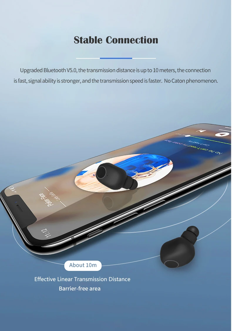 V5.0 Speaker Tws Earbuds,Wireless Headphone,Smallest Bluetooth Headset - ANKUX.COM