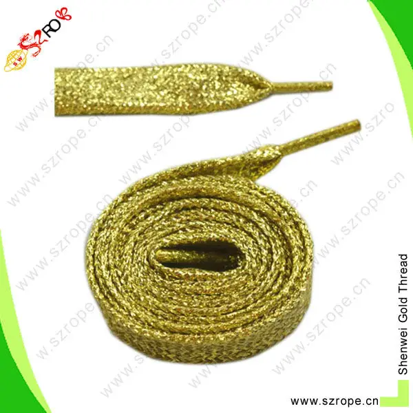 gold metallic shoelaces