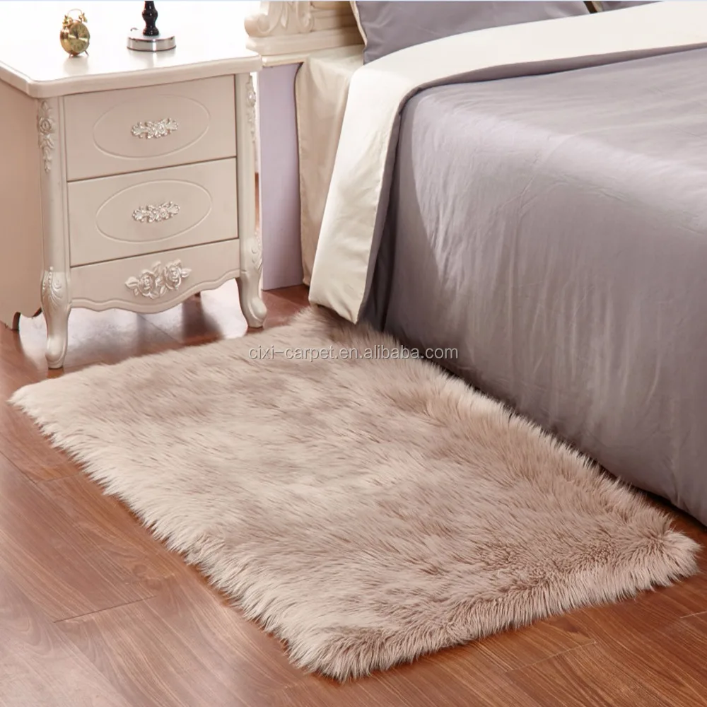 synthetic cozy fur rug