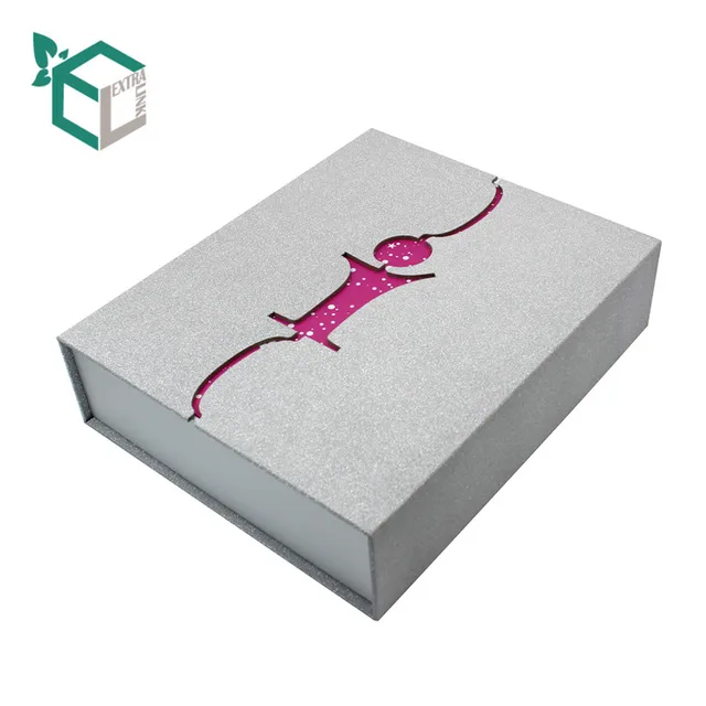 design shiny silver paper fancy gift cardboard packaging boxes