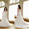 Vogue 2014 Satin Ball Gown Wedding Dress With Strapless Neckline Ruched Bodice Lace Skirt V-Shaped Back Long Bridal Gown NB0870