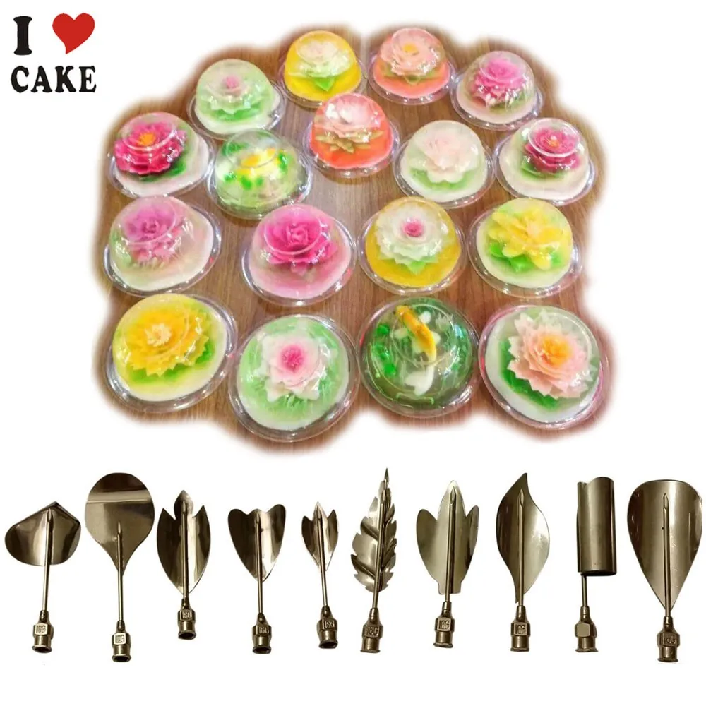 2016 hot selling 3d gelatin art tools 3d jelly flower cake tools