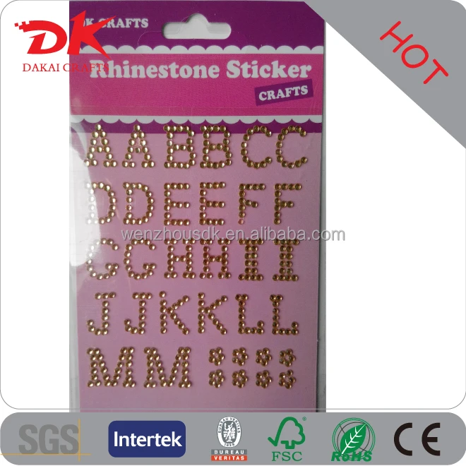 Decor phone case car window self adhesive rhinestone number sticker