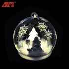 Glass crafts supplies glass christmas tree ornament with led lights