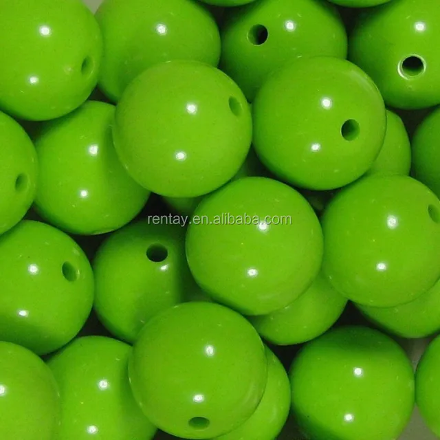 glitter neon lime bubblegum gumball chunky loose round beading