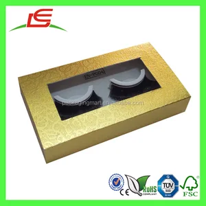 custom fashionable window paper box for packaging eyelash with