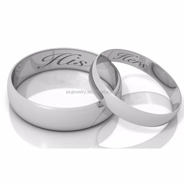 newest gold plated names engraving wedding rings