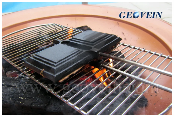 Alibaba express cast Iron double sandwich grill for camping