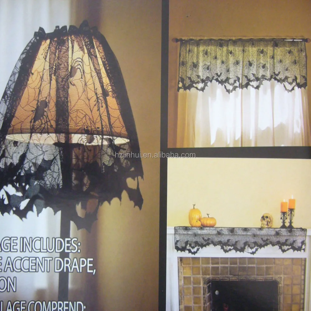 Halloween Mantel Schal Outgeek Kamin Spitze Lampenschirm Topper mit