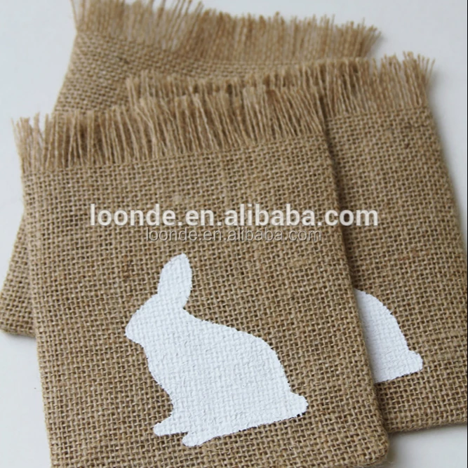 custom made burlap easter bunny gift wrapping bag for baby