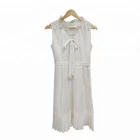 Pure color fashion woven lace dress women clothing dress