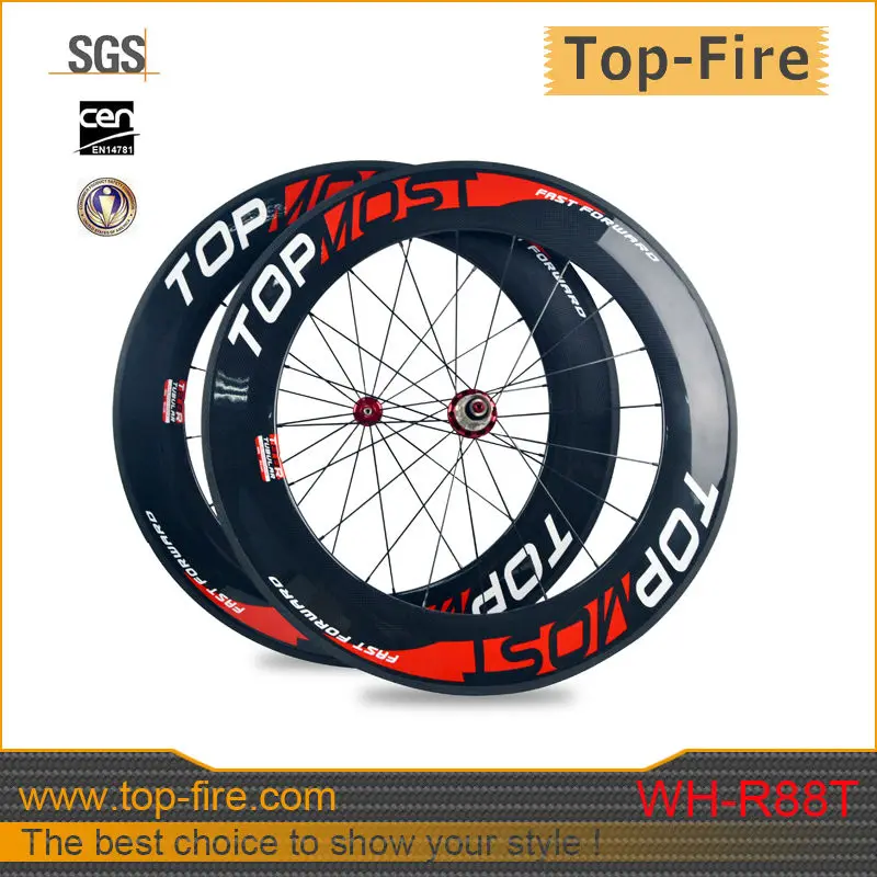 Hot sale 88mm tubular colored road bike wheels WH-R88T with TOPMOST logo road bike wheels