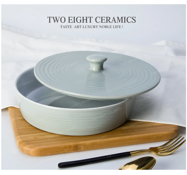 Hotel used ceramic bowl with lid, enamelware wholesale