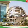 inox steel ball , world map sculpture orbs for outdoor decoration