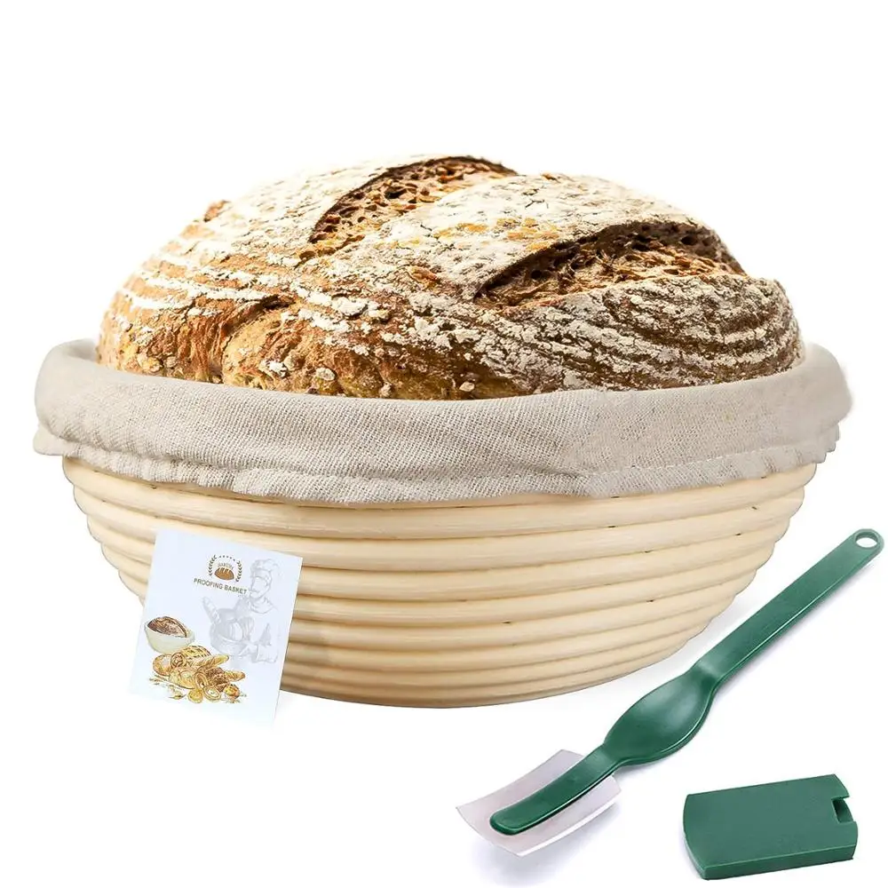

2019 Indonesia Rattan Banneton Oval Bread Display Cane Basket 9 bread proofing basket, Natural color