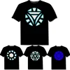 Fashion and Cheap LED Flashing Tshirt Printing Custom LOGO LED T Shirt With Music Activated