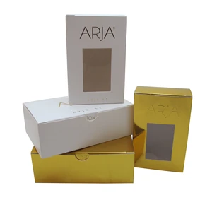 customized light make up cardboard cosmetic gift box with clear