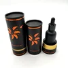 Recyclable Luxury Black Cosmetics Skin Care Essential Oil Bottle Packaging Tube Shaped Cardboard Paper Box