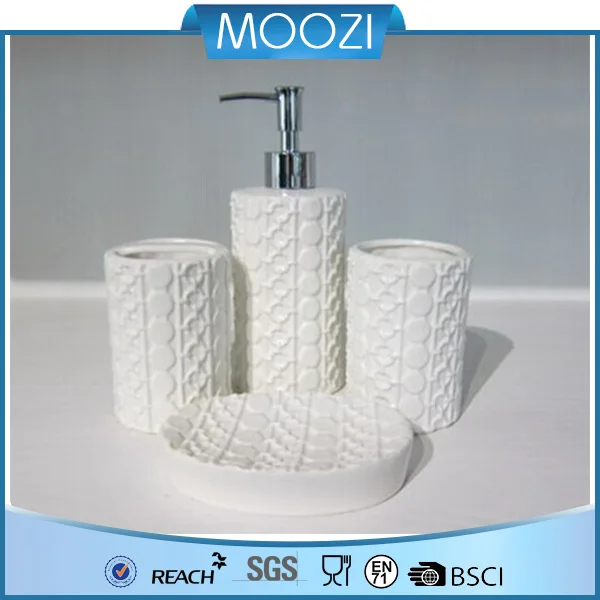 ceramic bath accessories set,4 pieces ceramic bathroom gift set