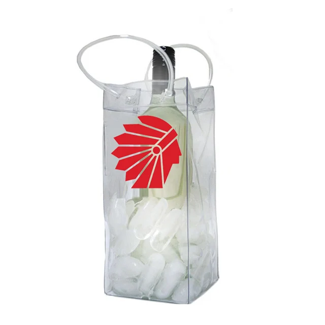 Oempromo custom Handle Vinyl pvc wine Cooler bag with logo printed