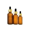 High Quality 15ml 30ml 50ml 100ml Essential Oil Frosted Amber Glass Bottle With Dropper