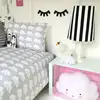 100% Cotton Cute Cloud Face Children Bed Linen In Soft Grey