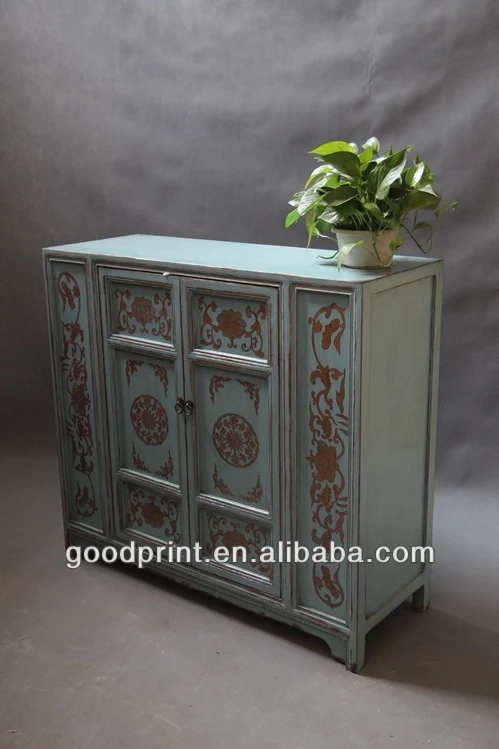 Antique Vintage French Painted Wooden Cabinet Cupboard.jpg