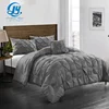 Factory price black bed in a bag bed luxury microfiber polyester full size bed comforter sets cover duvet
