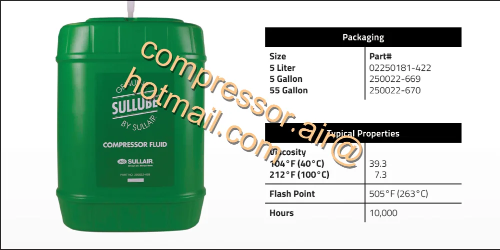 Lubricant Sullube Designed For Use With Sullair Air