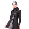 Grey black long sleeve fancy Muslim swimming suits for women