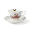 Chinese supplier butterfly ceramic coffee cup fine bone china tea set & coffee cup set porcelain tea cups