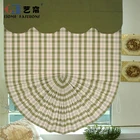 China Hot Sale Green and khaki plaid Polyester Fabric Roman Blinds Shades
