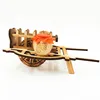 Traditional handmade Wheelbarrow model wood art craft for home decoration