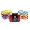 6 Pack Eco Friendly 3-Compartment Bento Lunch Box Containers