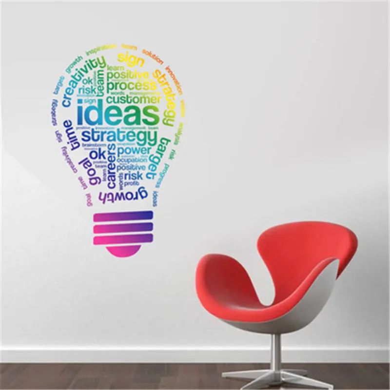idea bulb words motivation quote wall decal art sticker vinyl