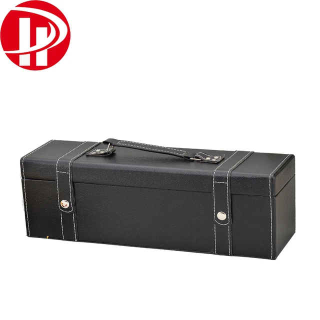 luxury handmade pu leather single wine glass gift box ,packaging