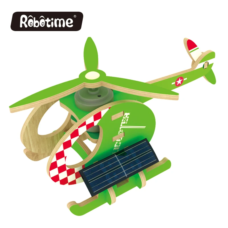 hot sale p230s helicopter-a 3d wooden solar energy plane toys